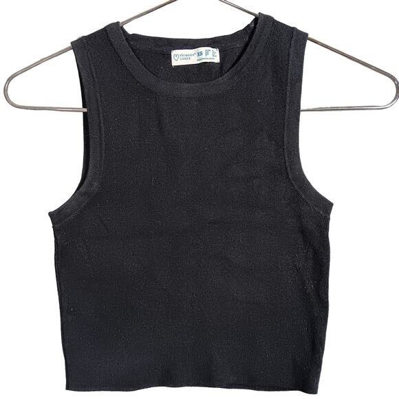 Primark Cares Crop Top Size XS Black Fine Knit - Picture 2 of 7